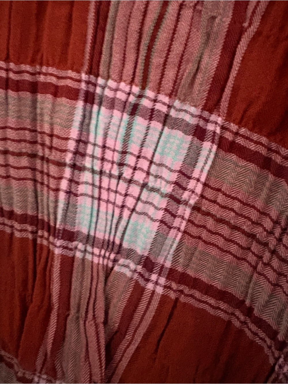 Pilcro Pink and Red Plaid Button-Up Shirt - Picture 4 of 6